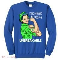Lyme Disease Warrior Unbreakable Gift Awareness Gift Sweatshirt thumb 0