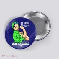 Lyme Disease Warrior Unbreakable Gift Awareness Gift Button thumb 0
