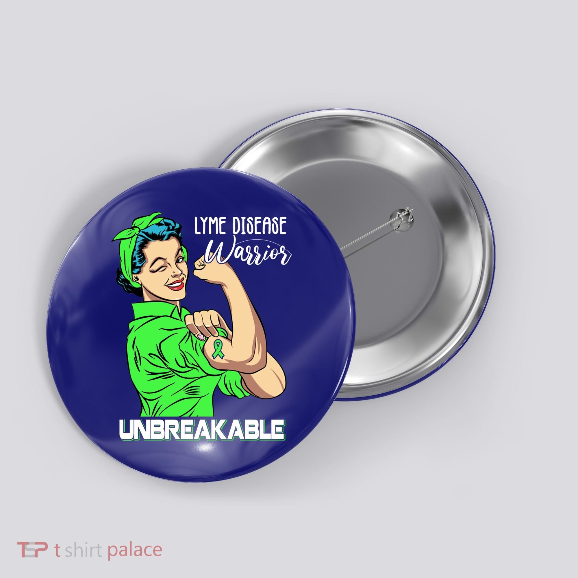 Lyme Disease Warrior Unbreakable Gift Awareness Gift Button