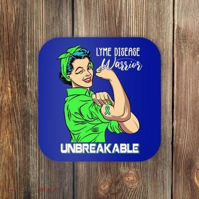Lyme Disease Warrior Unbreakable Gift Awareness Gift Coaster
