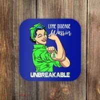 Lyme Disease Warrior Unbreakable Gift Awareness Gift Coaster thumb 0