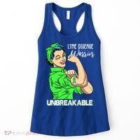 Lyme Disease Warrior Unbreakable Gift Awareness Gift Women's Tank Top thumb 0