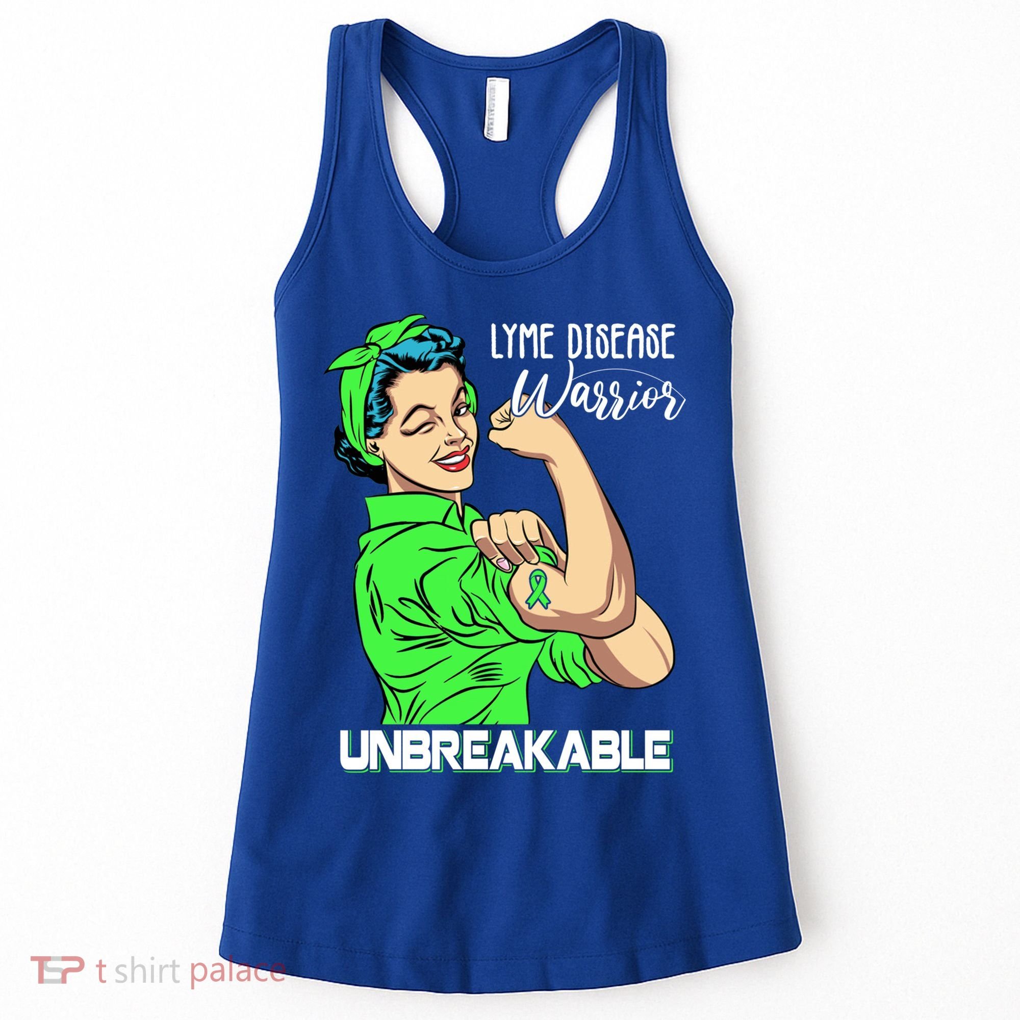 Lyme Disease Warrior Unbreakable Gift Awareness Gift Women's Tank Top