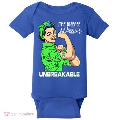 Lyme Disease Warrior Unbreakable Gift Awareness Gift Baby Bodysuit