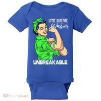 Lyme Disease Warrior Unbreakable Gift Awareness Gift Baby Bodysuit thumb 0