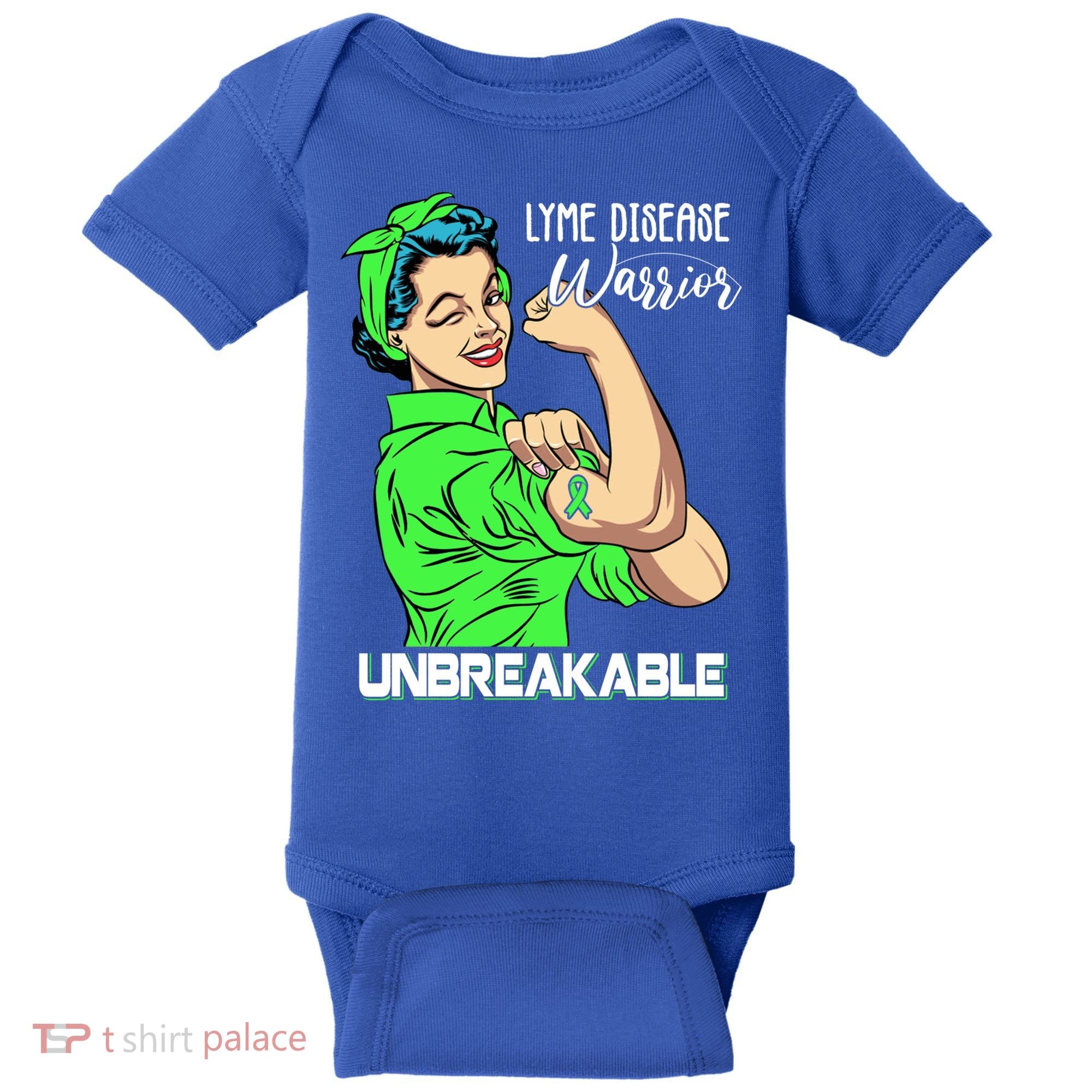Lyme Disease Warrior Unbreakable Gift Awareness Gift Baby Bodysuit
