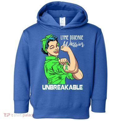 Lyme Disease Warrior Unbreakable Gift Awareness Gift Toddler Hoodie