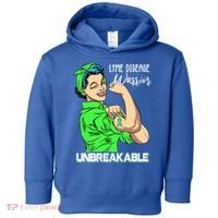 Lyme Disease Warrior Unbreakable Gift Awareness Gift Toddler Hoodie thumb 0