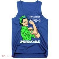 Lyme Disease Warrior Unbreakable Gift Awareness Gift Tank Top thumb 0