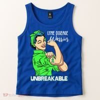 Lyme Disease Warrior Unbreakable Gift Awareness Gift Tank Top thumb 2