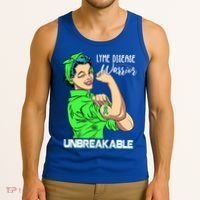 Lyme Disease Warrior Unbreakable Gift Awareness Gift Tank Top thumb 3