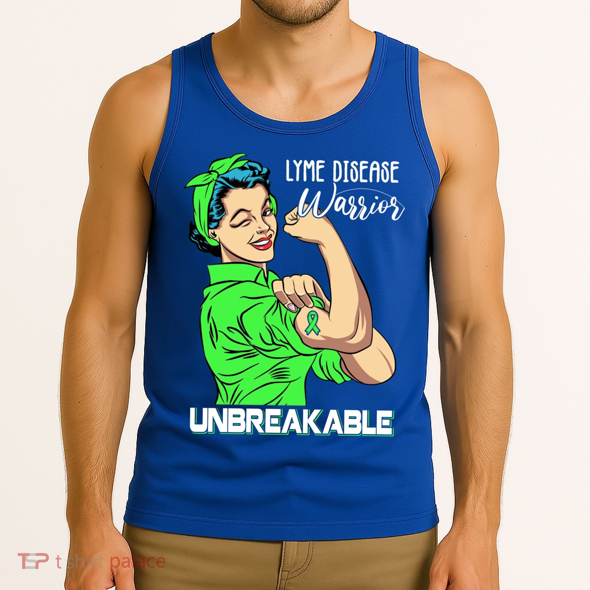 Lyme Disease Warrior Unbreakable Gift Awareness Gift Tank Top