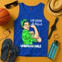 Lyme Disease Warrior Unbreakable Gift Awareness Gift Tank Top thumb 4