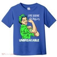 Lyme Disease Warrior Unbreakable Gift Awareness Gift Toddler T-Shirt thumb 0