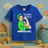 Lyme Disease Warrior Unbreakable Gift Awareness Gift Toddler T-Shirt thumb 3