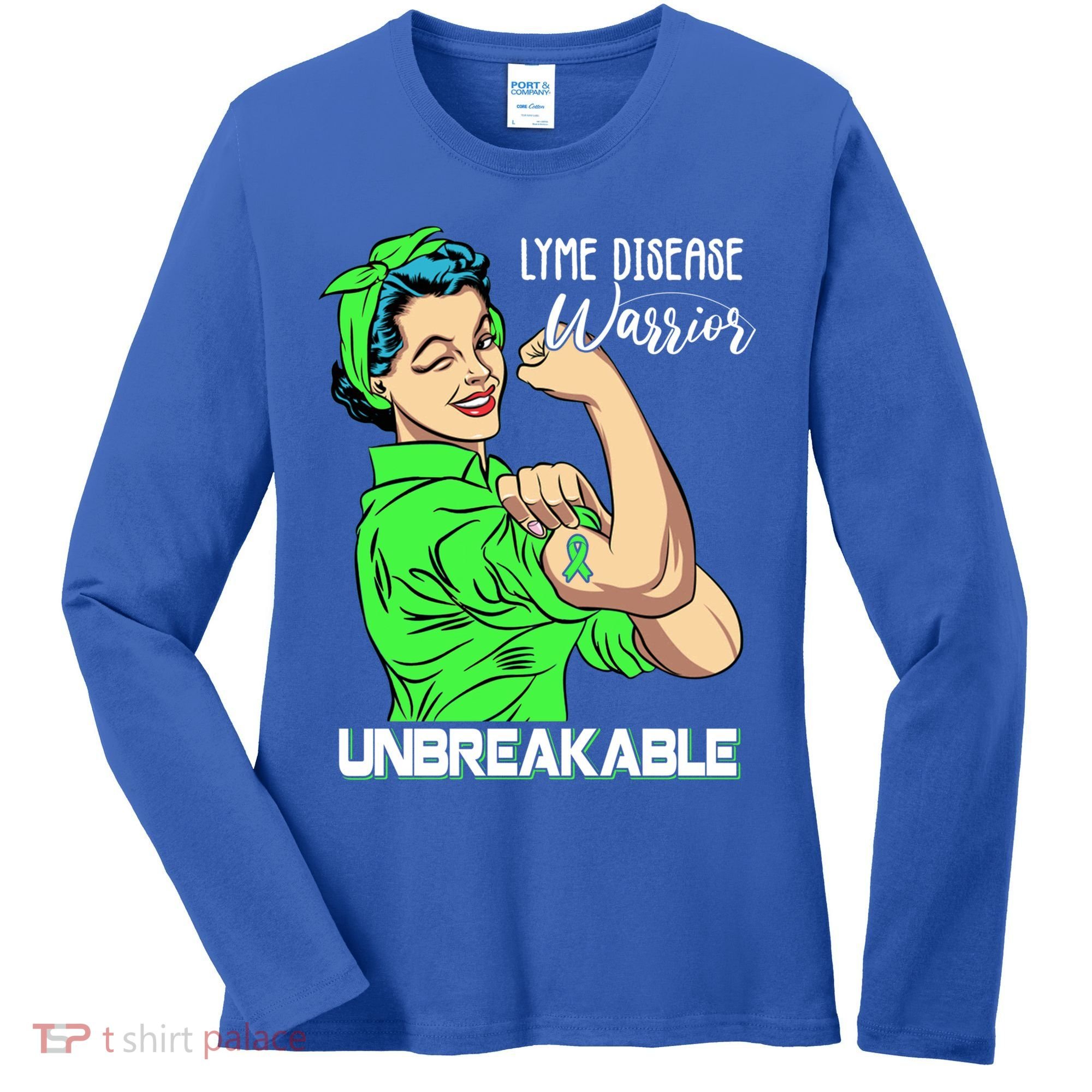 Lyme Disease Warrior Unbreakable Gift Awareness Gift Women's Long Sleeve Shirt