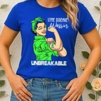 Lyme Disease Warrior Unbreakable Gift Awareness Gift Women's T-Shirt thumb 2