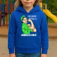 Lyme Disease Warrior Unbreakable Gift Awareness Gift Kids Hoodie thumb 3