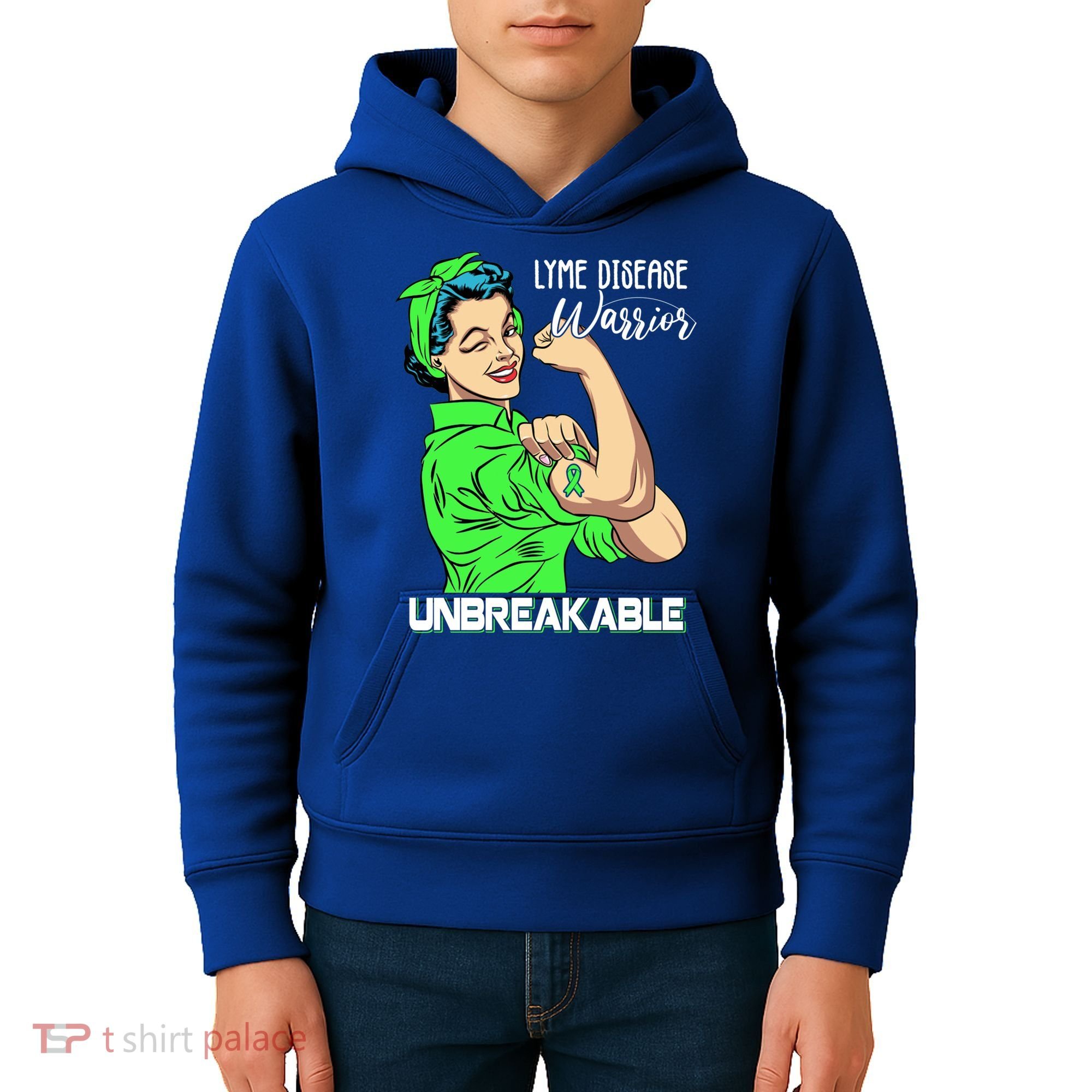 Lyme Disease Warrior Unbreakable Gift Awareness Gift Kids Hoodie