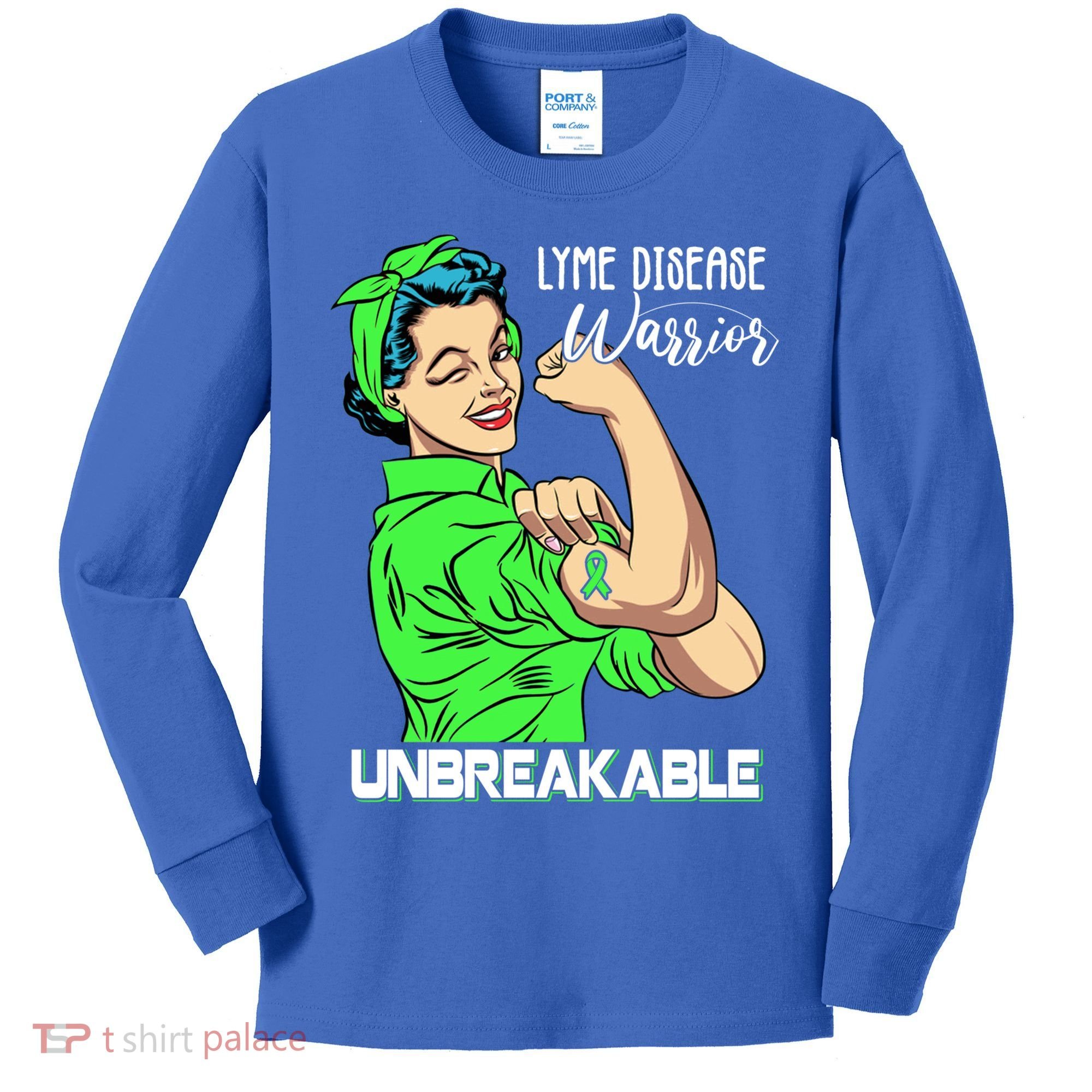 Lyme Disease Warrior Unbreakable Gift Awareness Gift Kids Long Sleeve Shirt
