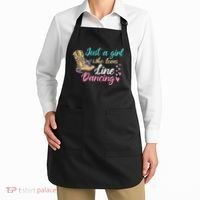 Line Dancing Western Just A Girl Who Loves Line Dancing Apron thumb 2