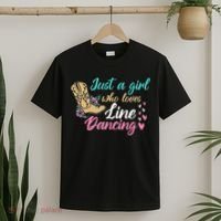 Line Dancing Western Just A Girl Who Loves Line Dancing T-Shirt thumb 2