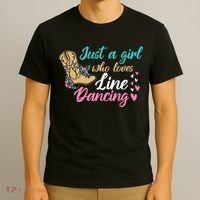 Line Dancing Western Just A Girl Who Loves Line Dancing T-Shirt thumb 3