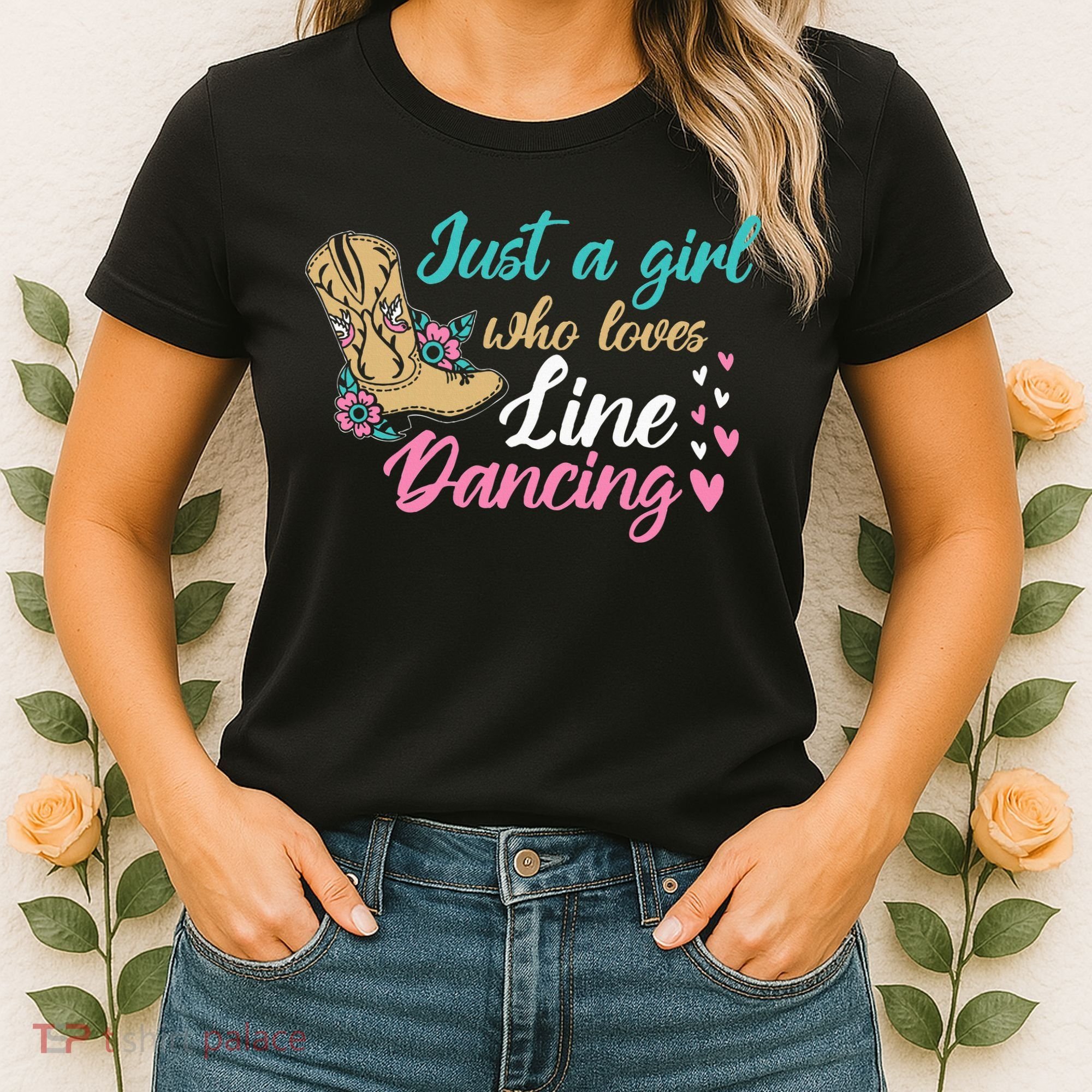Line Dancing Western Just A Girl Who Loves Line Dancing Women's T-Shirt