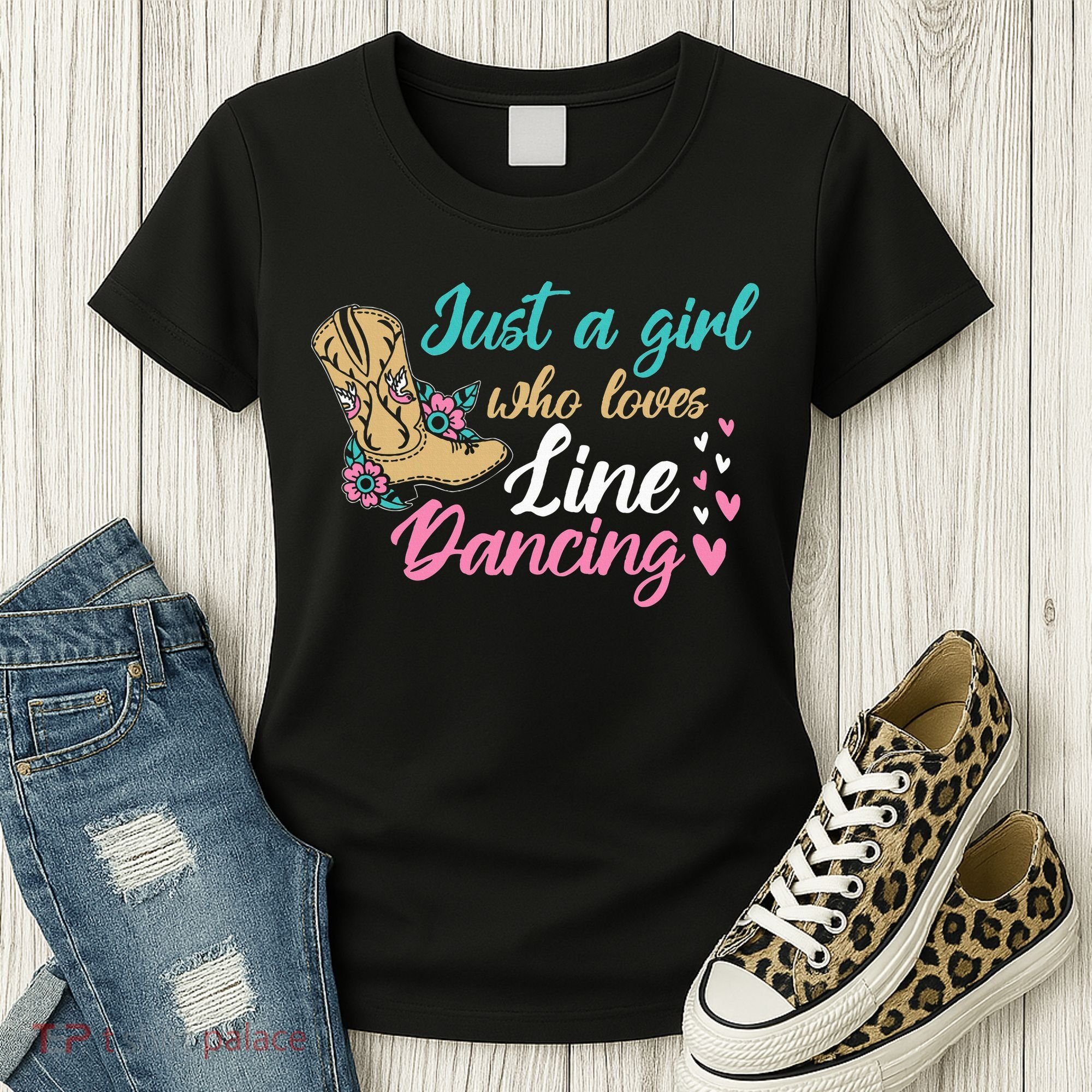 Line Dancing Western Just A Girl Who Loves Line Dancing Women's T-Shirt