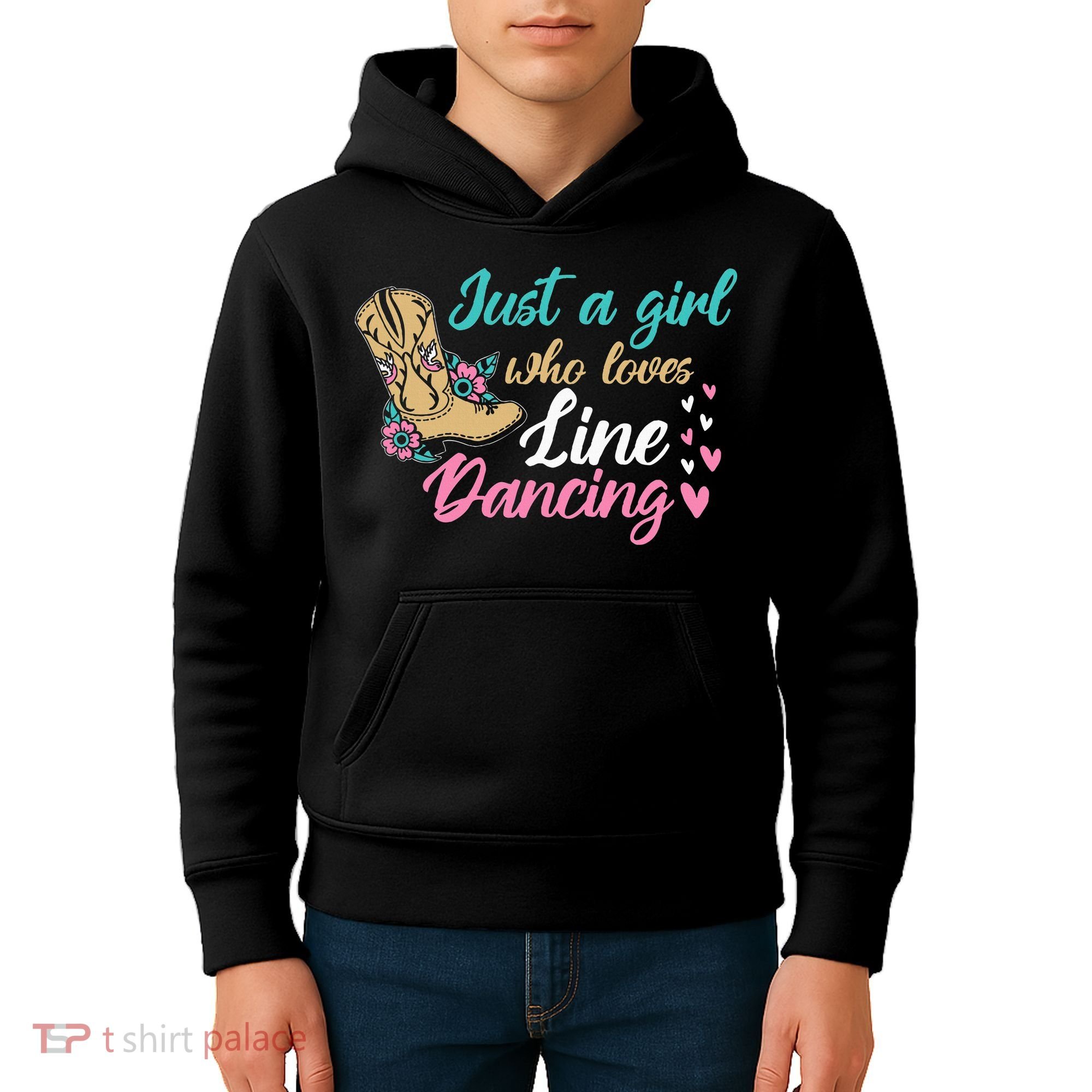Line Dancing Western Just A Girl Who Loves Line Dancing Kids Hoodie
