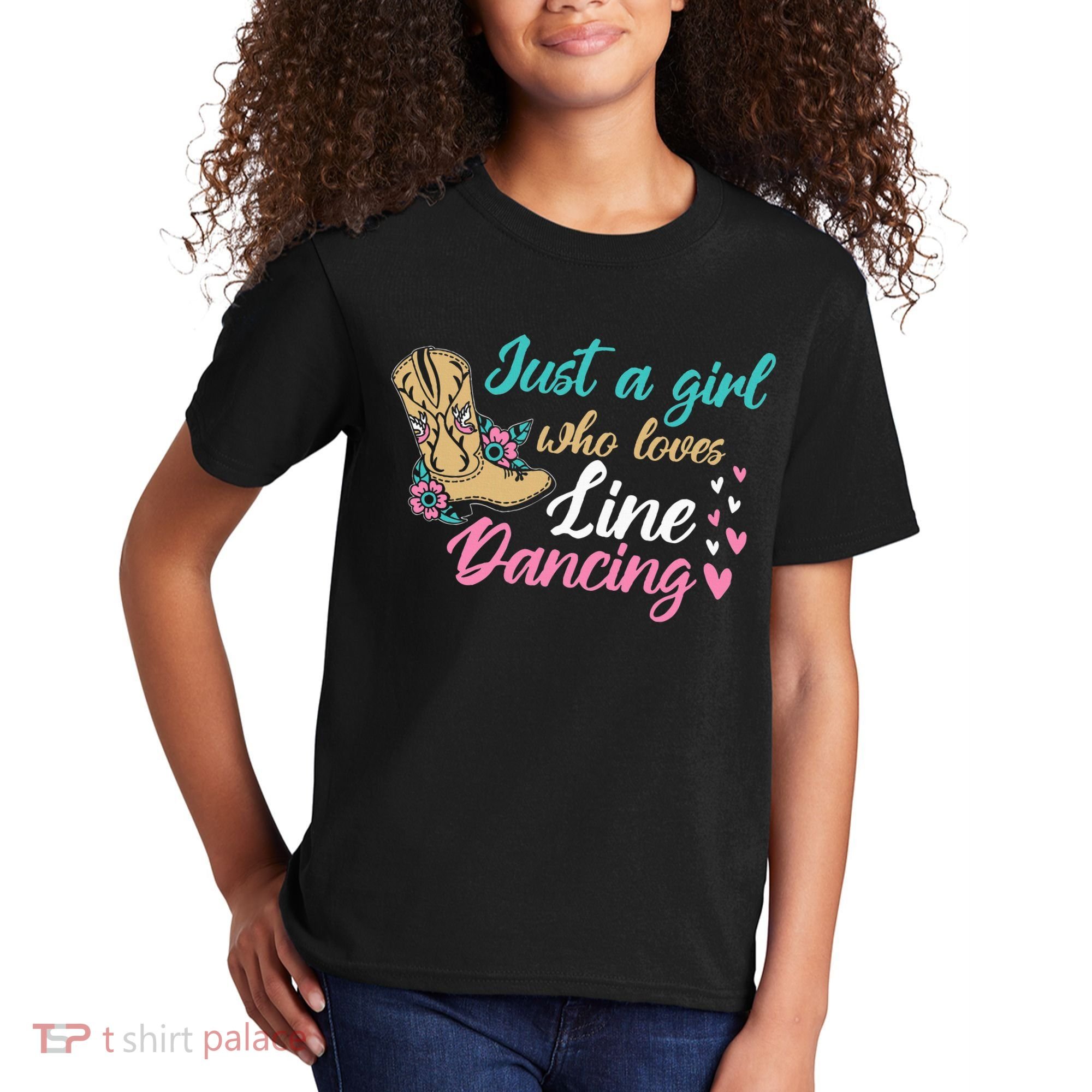Line Dancing Western Just A Girl Who Loves Line Dancing Kids T-Shirt