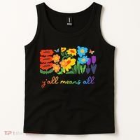 Lgbtq Diversity YAll Pride Means All Flower Tank Top thumb 2