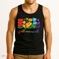 Lgbtq Diversity YAll Pride Means All Flower Tank Top thumb 3