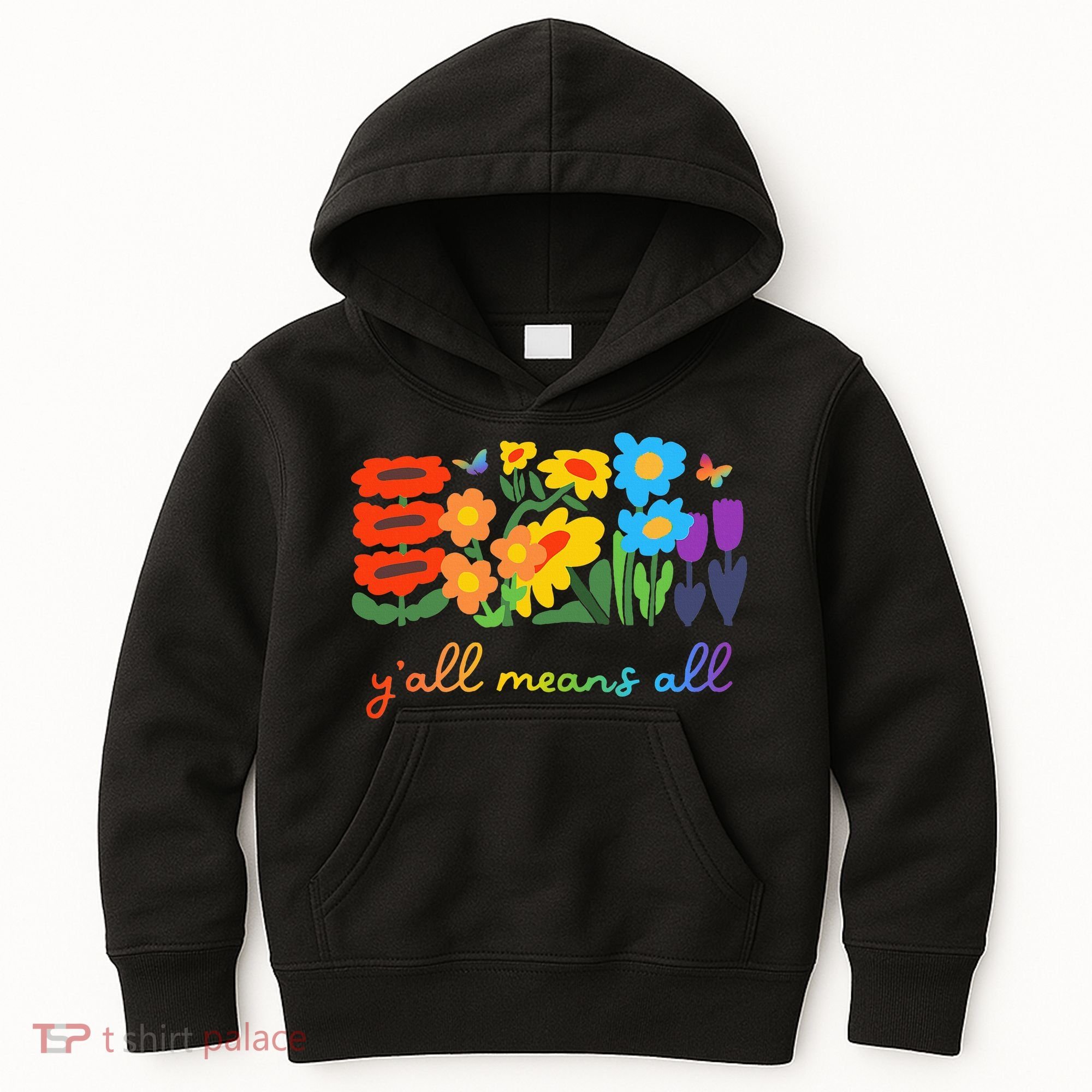 Lgbtq Diversity YAll Pride Means All Flower Kids Hoodie