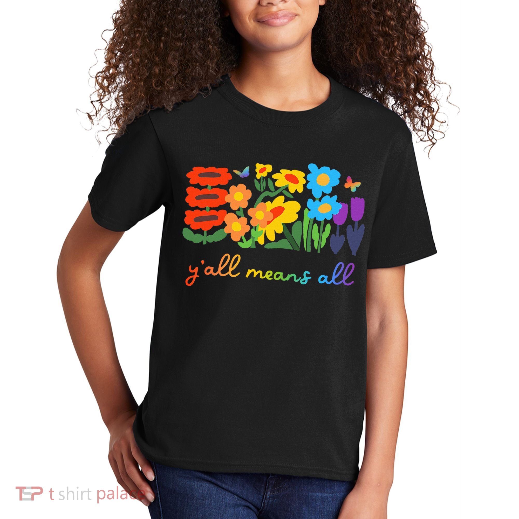 Lgbtq Diversity YAll Pride Means All Flower Kids T-Shirt