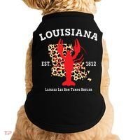 Louisiana Est 1812 Crawfish Leopard New Orleans Mardi Gras Doggie Tank thumb 0