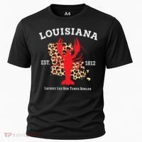 Louisiana Est 1812 Crawfish Leopard New Orleans Mardi Gras Cooling Performance Crew T-Shirt thumb 0
