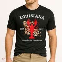 Louisiana Est 1812 Crawfish Leopard New Orleans Mardi Gras Cooling Performance Crew T-Shirt thumb 2