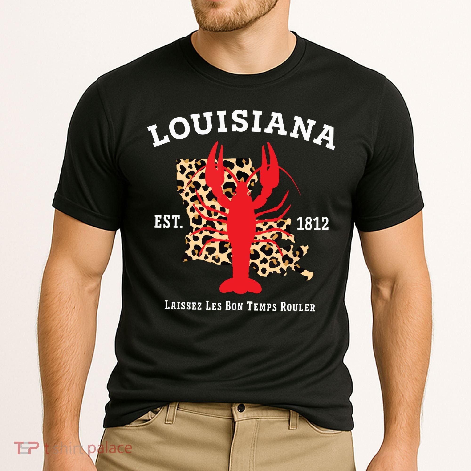 Louisiana Est 1812 Crawfish Leopard New Orleans Mardi Gras Cooling Performance Crew T-Shirt