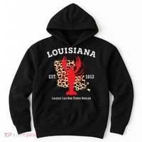 Louisiana Est 1812 Crawfish Leopard New Orleans Mardi Gras Hoodie thumb 0