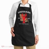 Louisiana Est 1812 Crawfish Leopard New Orleans Mardi Gras Apron thumb 2