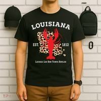Louisiana Est 1812 Crawfish Leopard New Orleans Mardi Gras T-Shirt thumb 6