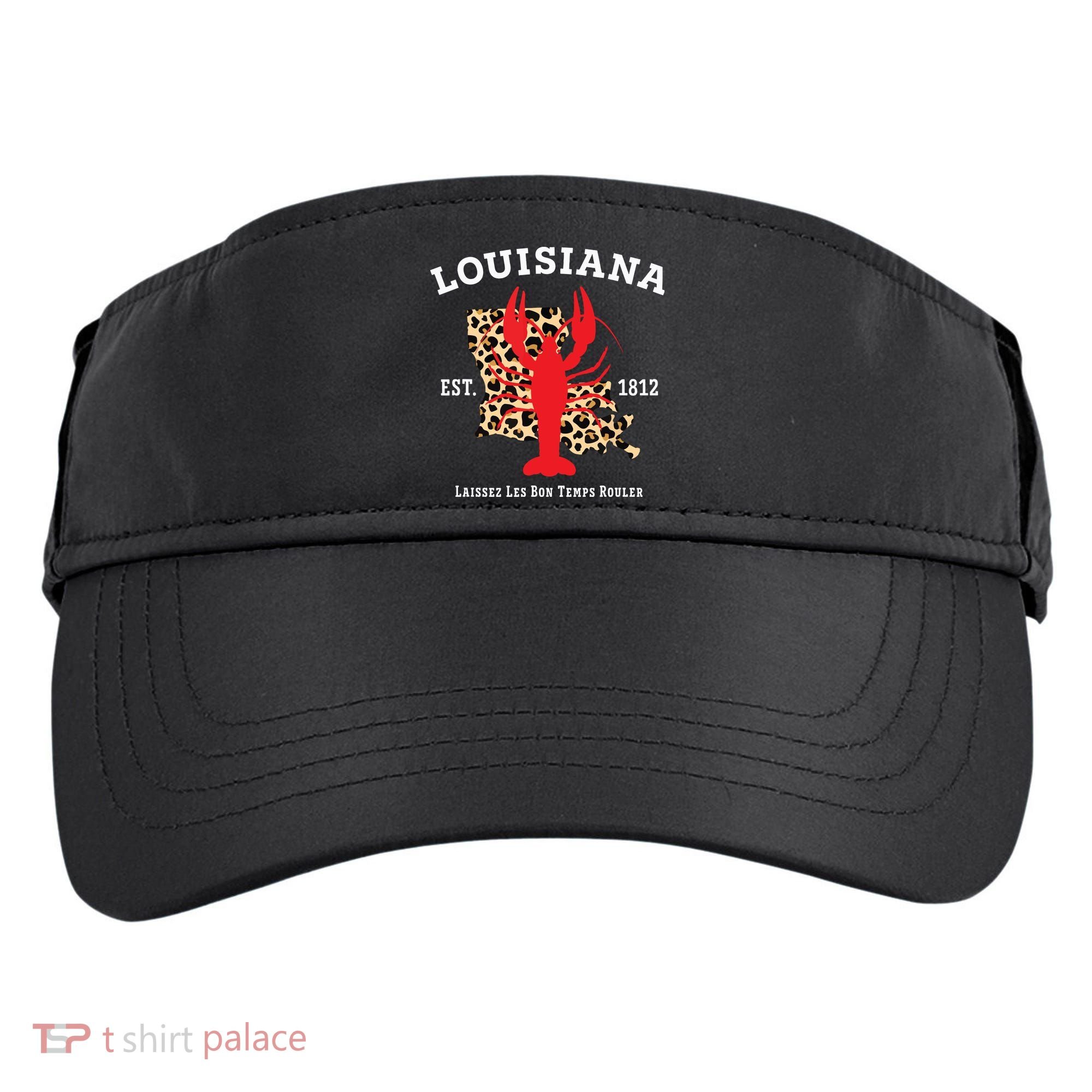 Louisiana Est 1812 Crawfish Leopard New Orleans Mardi Gras Adult Drive Performance Visor