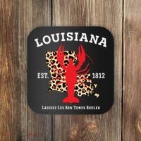 Louisiana Est 1812 Crawfish Leopard New Orleans Mardi Gras Coaster thumb 0