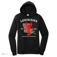 Louisiana Est 1812 Crawfish Leopard New Orleans Mardi Gras Women's Hoodie thumb 0