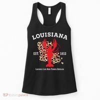 Louisiana Est 1812 Crawfish Leopard New Orleans Mardi Gras Women's Tank Top thumb 0