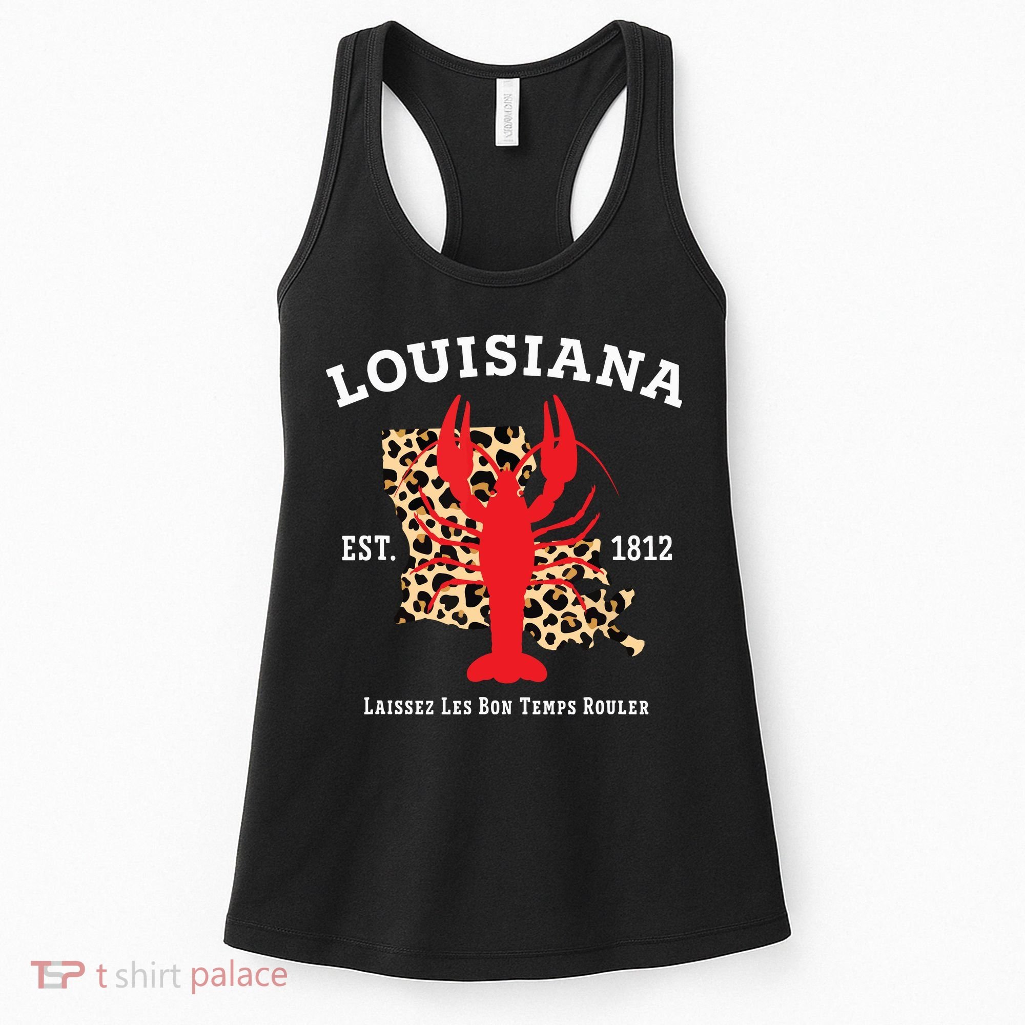 Louisiana Est 1812 Crawfish Leopard New Orleans Mardi Gras Women's Tank Top