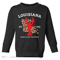 Louisiana Est 1812 Crawfish Leopard New Orleans Mardi Gras Toddler Sweatshirt thumb 0
