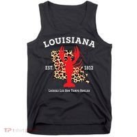 Louisiana Est 1812 Crawfish Leopard New Orleans Mardi Gras Tank Top thumb 0