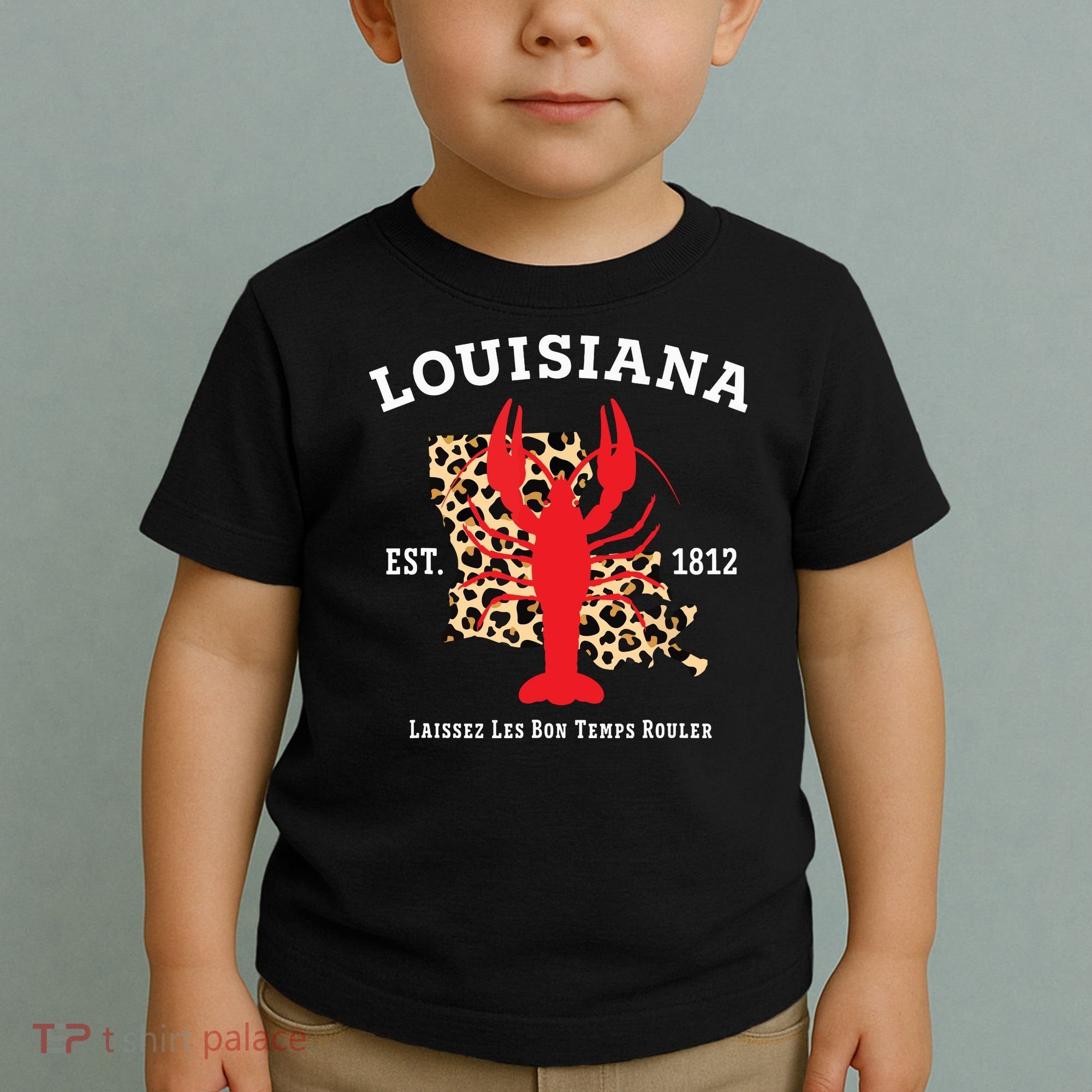 Louisiana Est 1812 Crawfish Leopard New Orleans Mardi Gras Toddler T-Shirt